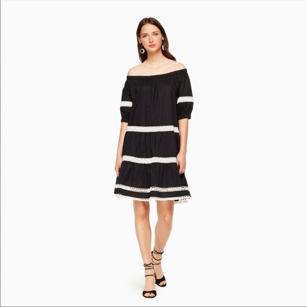 Kate Spade Broom Street Poplin Off the Shoulder Dress